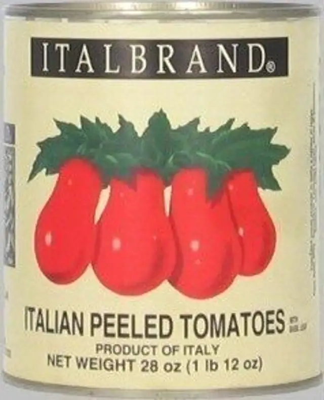 Italian Peeled Tomatoes With Basil Leaf In Tomato Puree