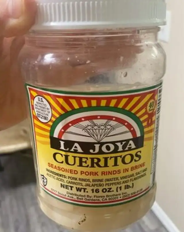 Cueritos (seasoned pork rinds in brine)