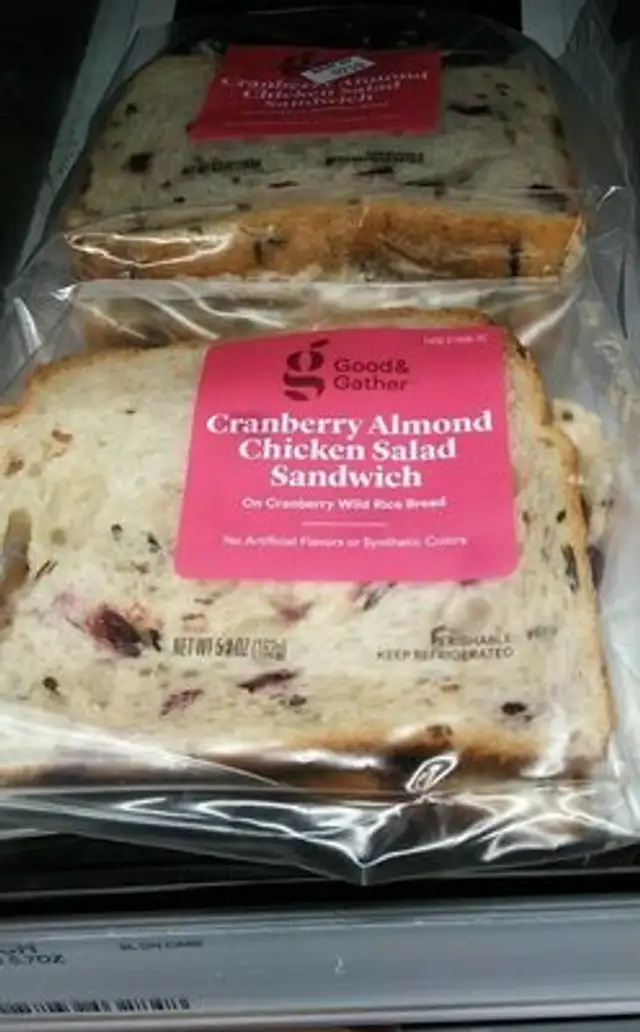 Cranberry almond chicken  salad sandwhich