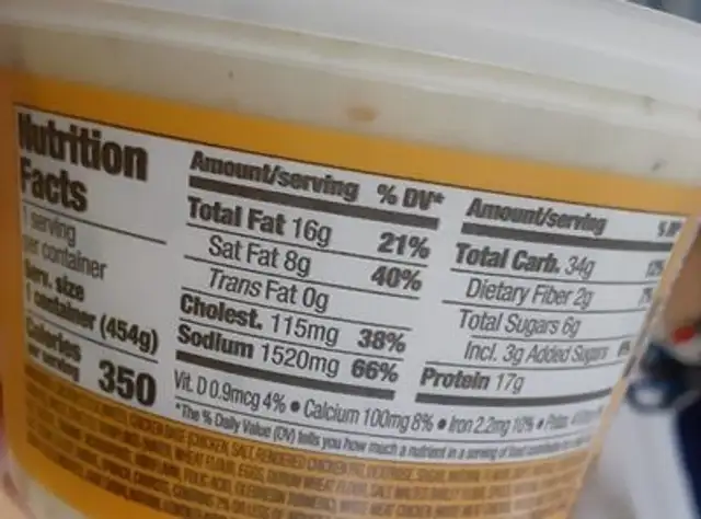 creamy chicken & dumpling soup nutrition facts table