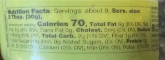 Good & gather classic guacamole nutrition facts table