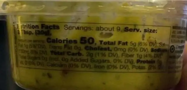 Good & gather homestyle guacamole nutrition facts table