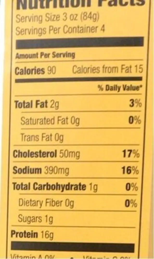 Good & gather tender nutrition facts table