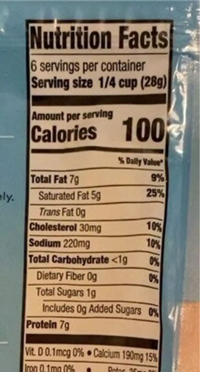 Good & gather gouda cheese classic shredded nutrition facts table