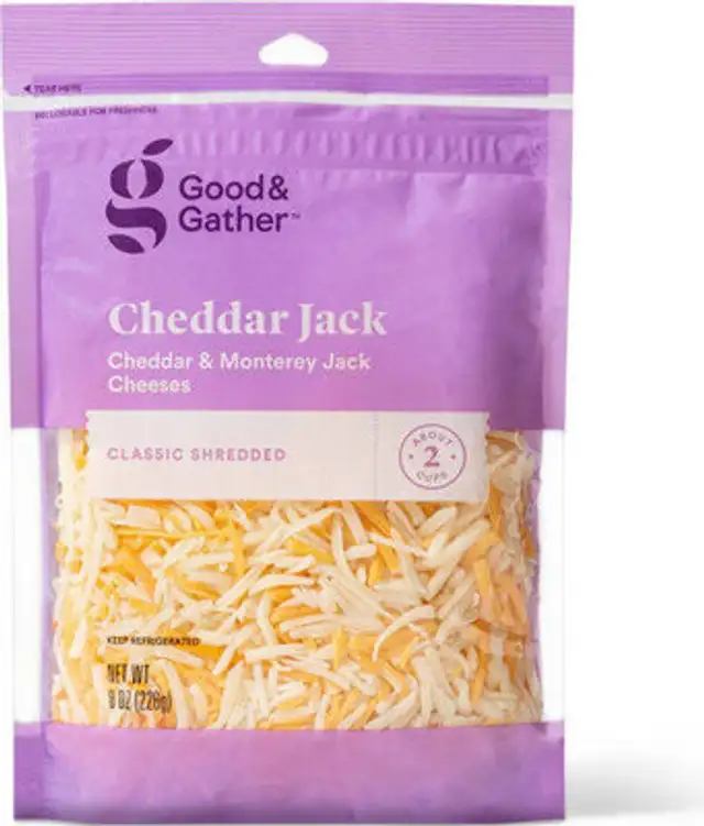 Good & gather cheddar jack classic shredded cheddar