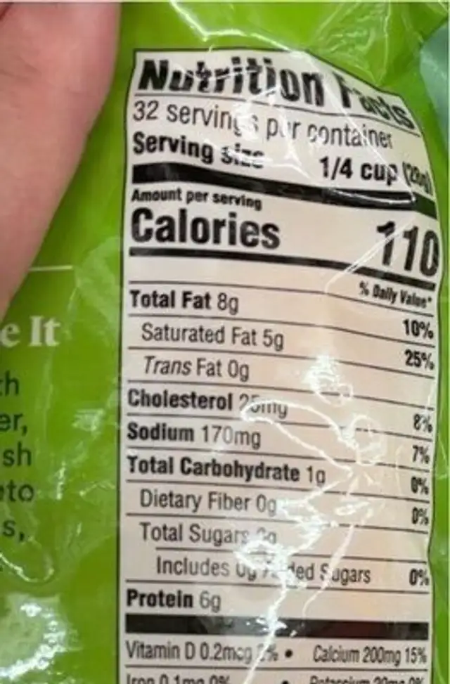 Good and gather nutrition facts table