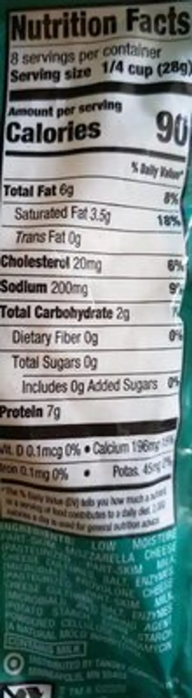Good & gather mozzarella & provolone classic nutrition facts table