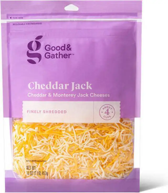 Good & gather cheddar & monterey jack cheeses finely shredded