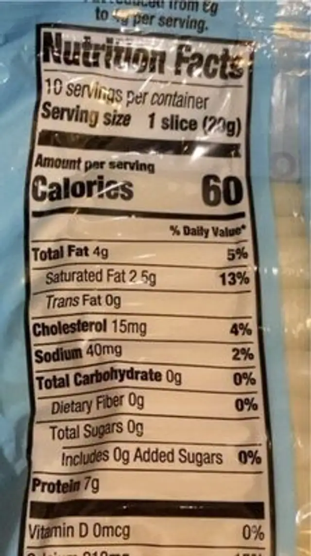 Good & gather swiss reduced fat cheese classic slices nutrition facts table