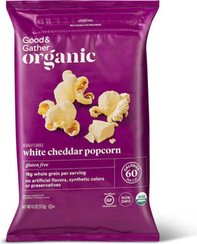 Good & gather organic white cheddar popcorn