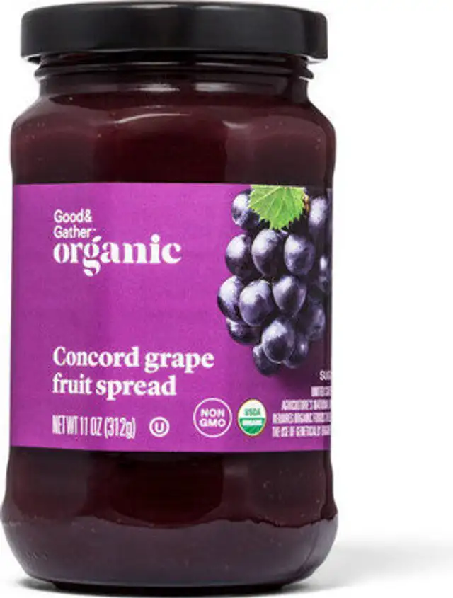 Organic concord grape fruit spread