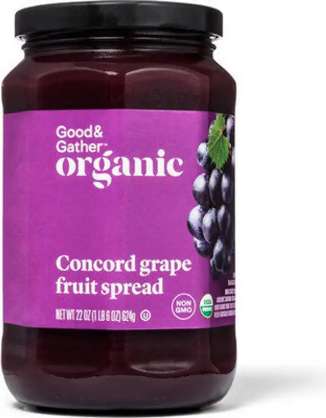 Organic concord grape fruit spread