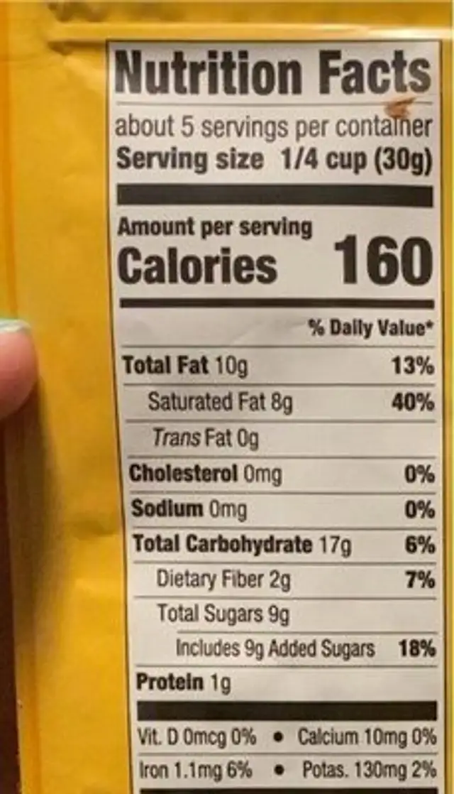 Dark chocolate banana chips nutrition facts table