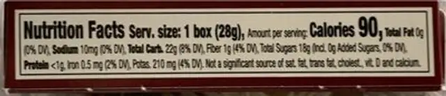 Organic thompson raisins nutrition facts table
