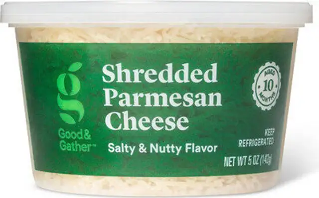 Shredded parmesan cheese