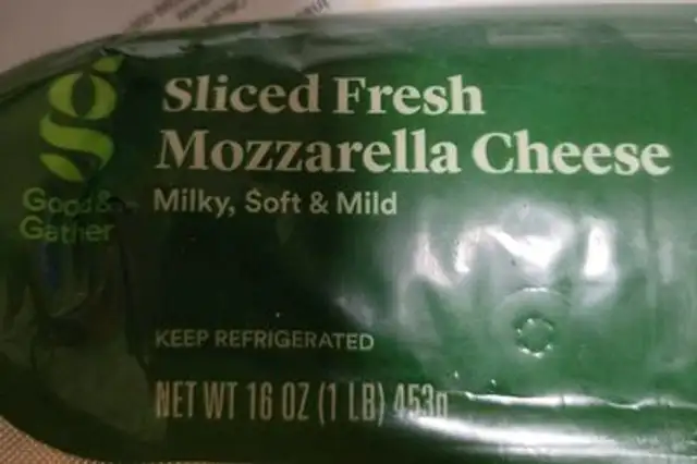 Sliced fresh mozzarella cheese