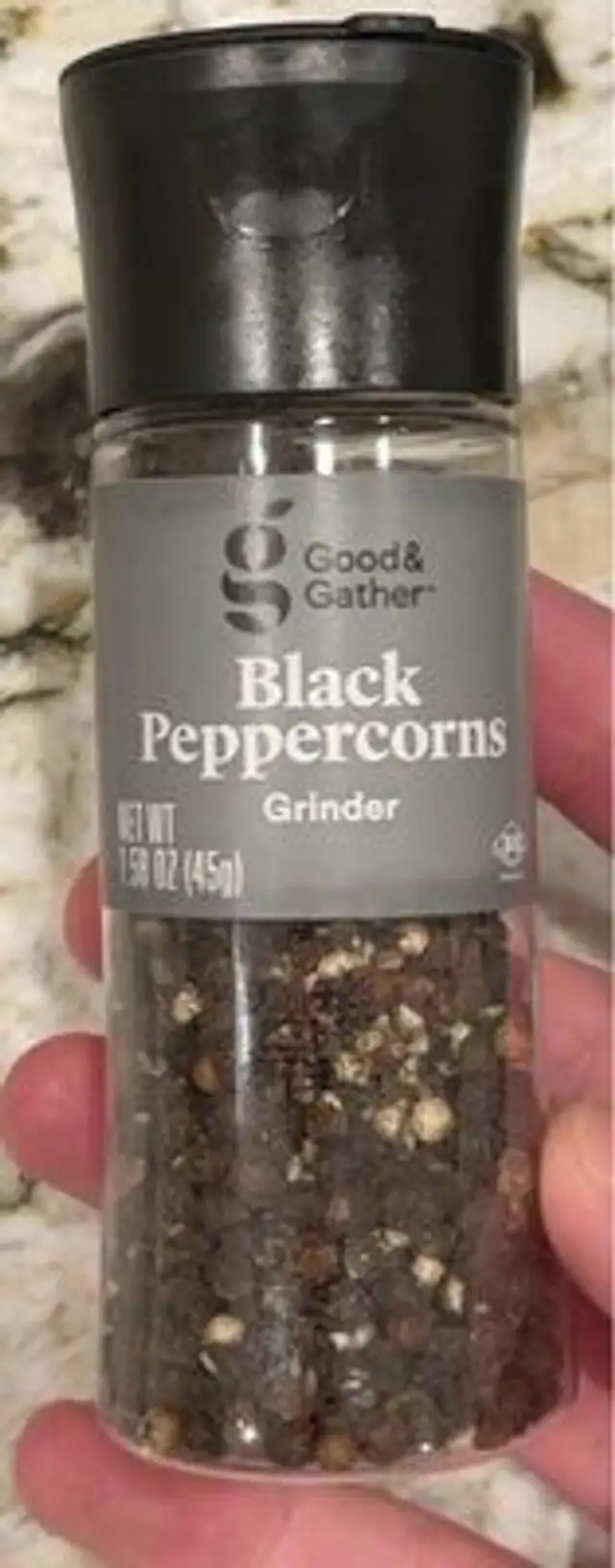 black peppercorns grinder