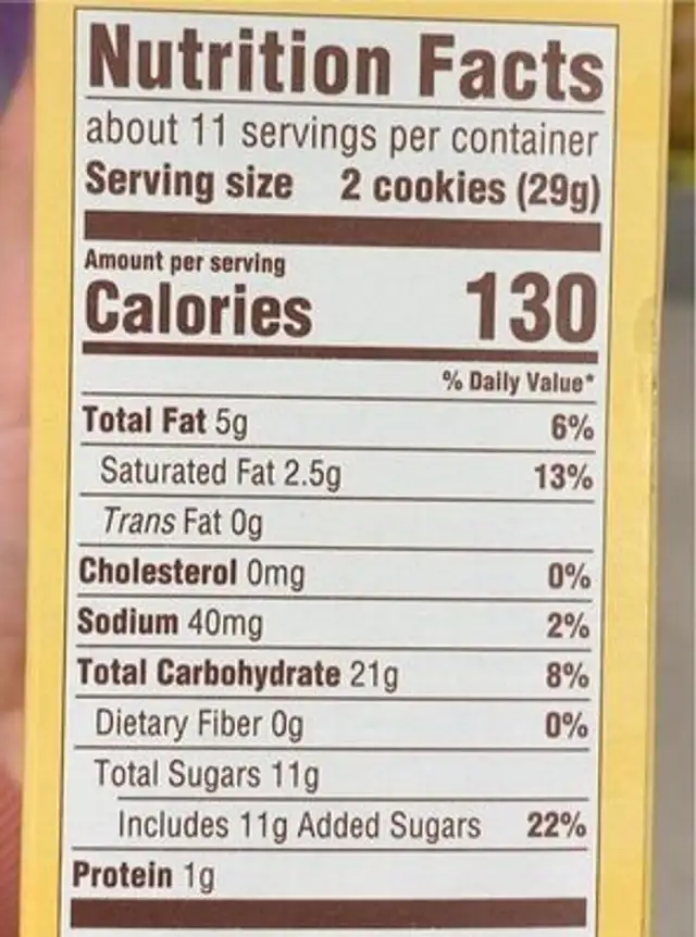 Lemon sandwich cookies nutrition facts table