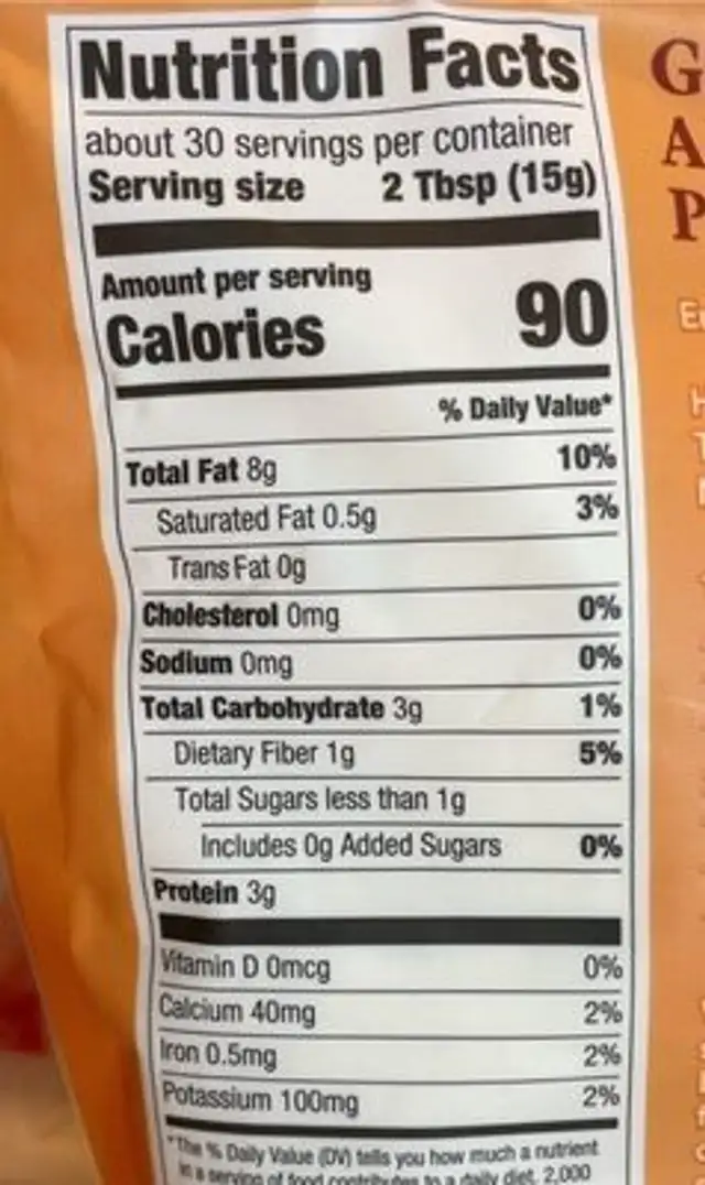 Blanched Almond flour nutrition facts table