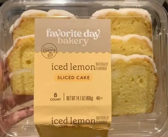 Iced lemon sliced cake