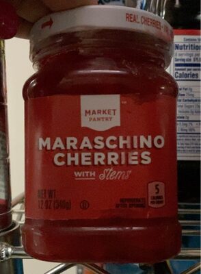 Maraschino cherries with stems
