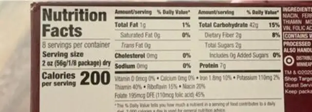 pot-sized spaghetti nutrition facts table