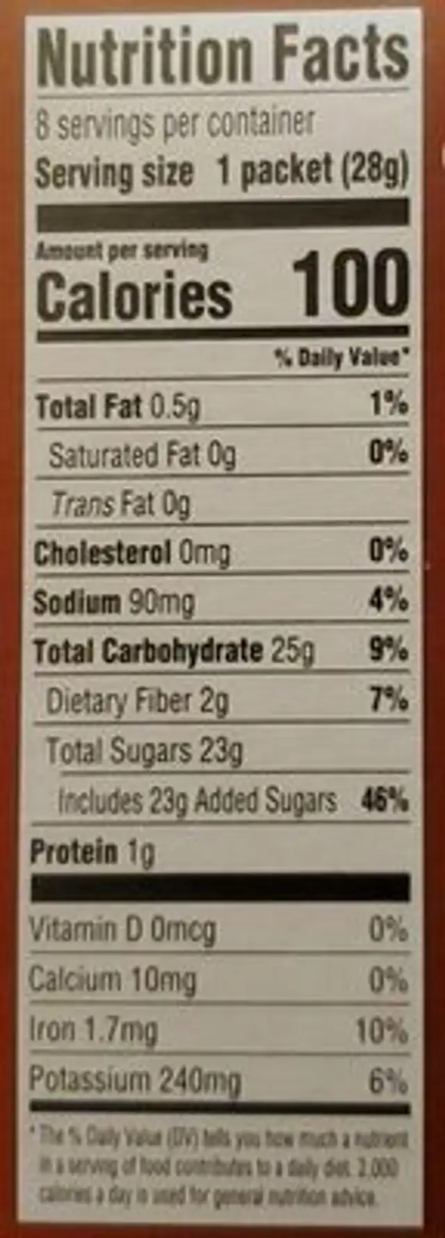 Cinnamon Hot Cocoa Mix nutrition facts table