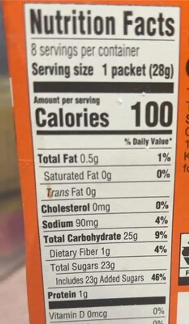 Pumpkin Spice hot cocoa mix nutrition facts table