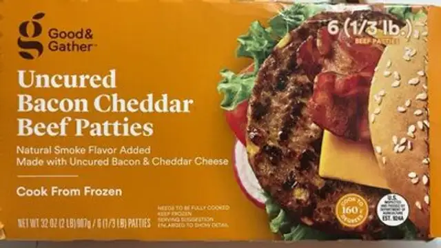 Uncured Bacon Cheddar Beef Patties