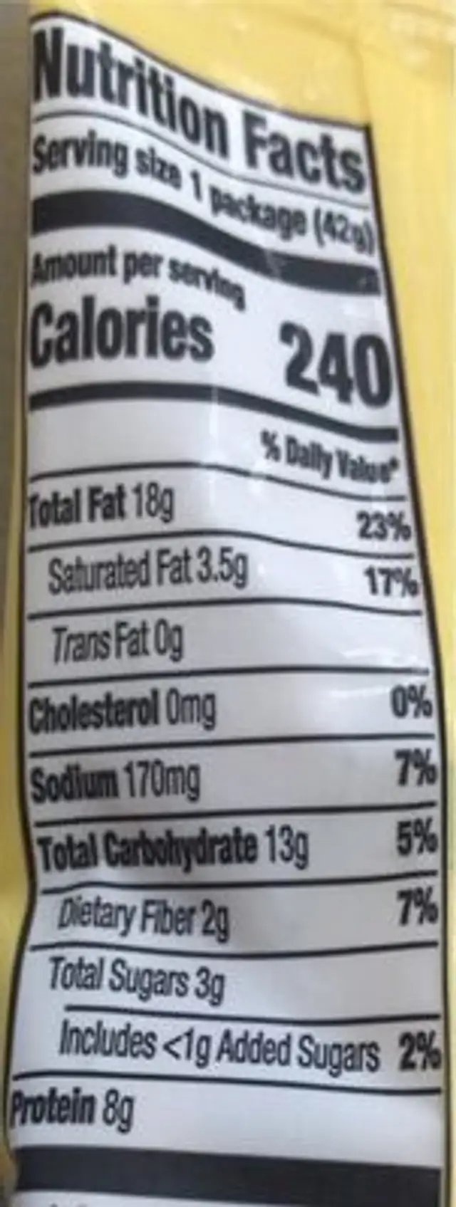 Everything Seasoned Cashews nutrition facts table