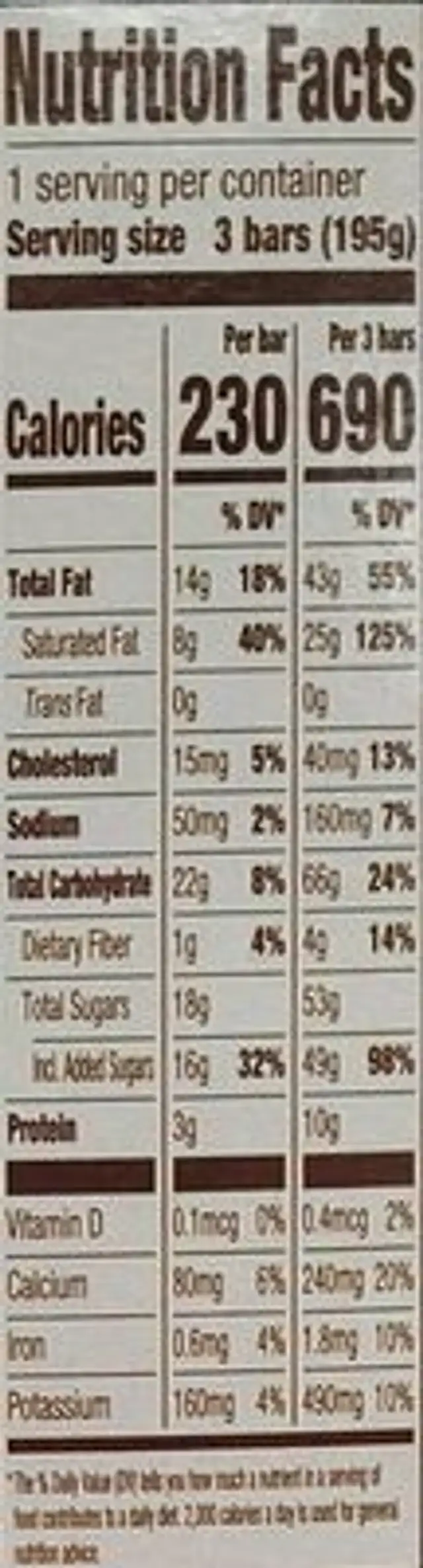 Vanilla caramel milk chocolate almond ice cream bar nutrition facts table