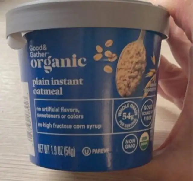 Plain instant oatmeal