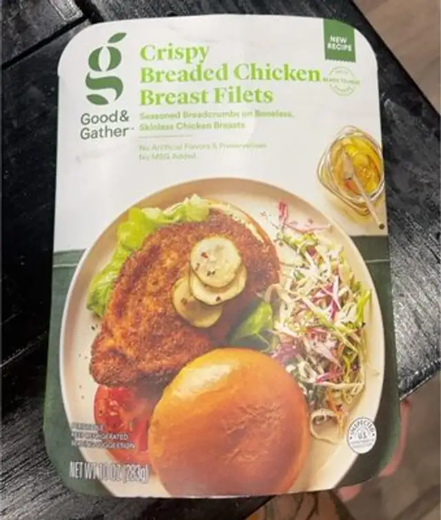 Crispy breaded chicken breast filets