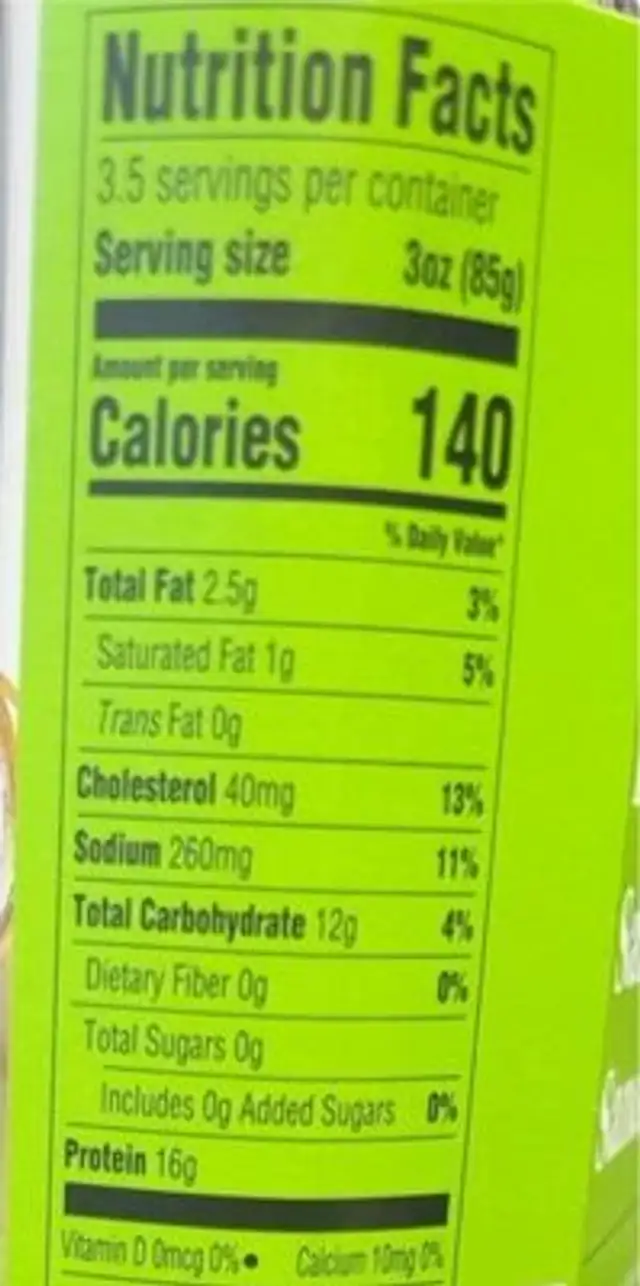 Crispy breaded chicken breast filets nutrition facts table