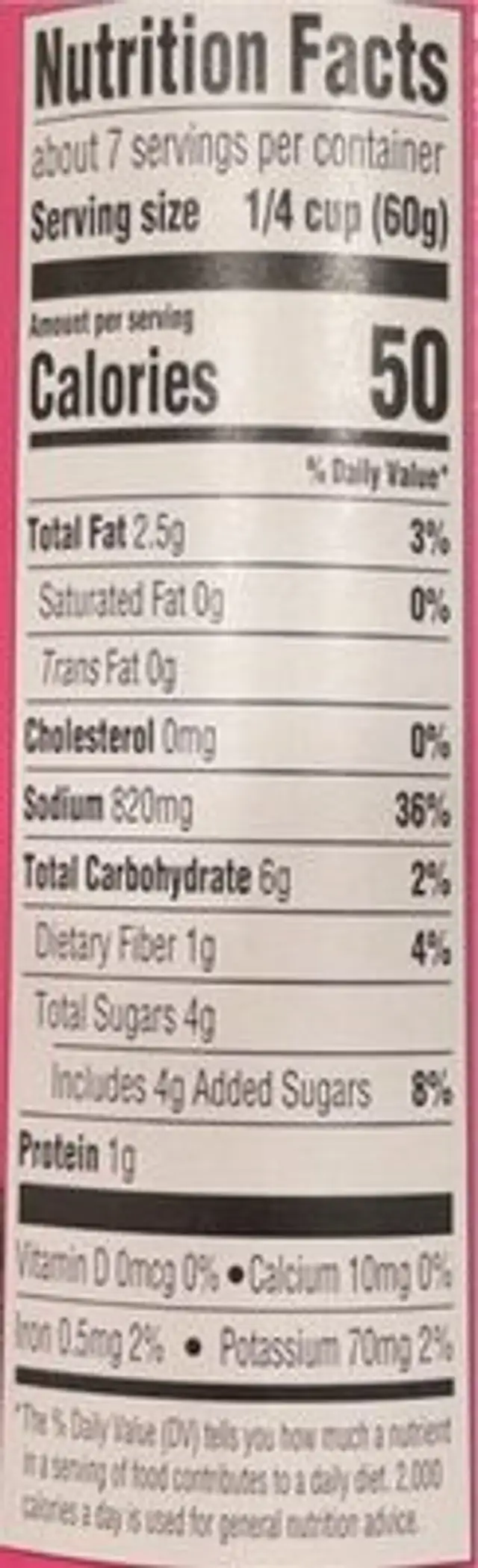 Carne Asada Cooking Sauce nutrition facts table