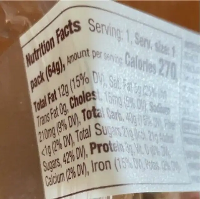 Favorite Day Mini Chocolate Chip Cookies nutrition facts table