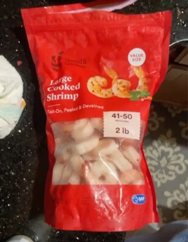 Good and gather large cooked shrimp