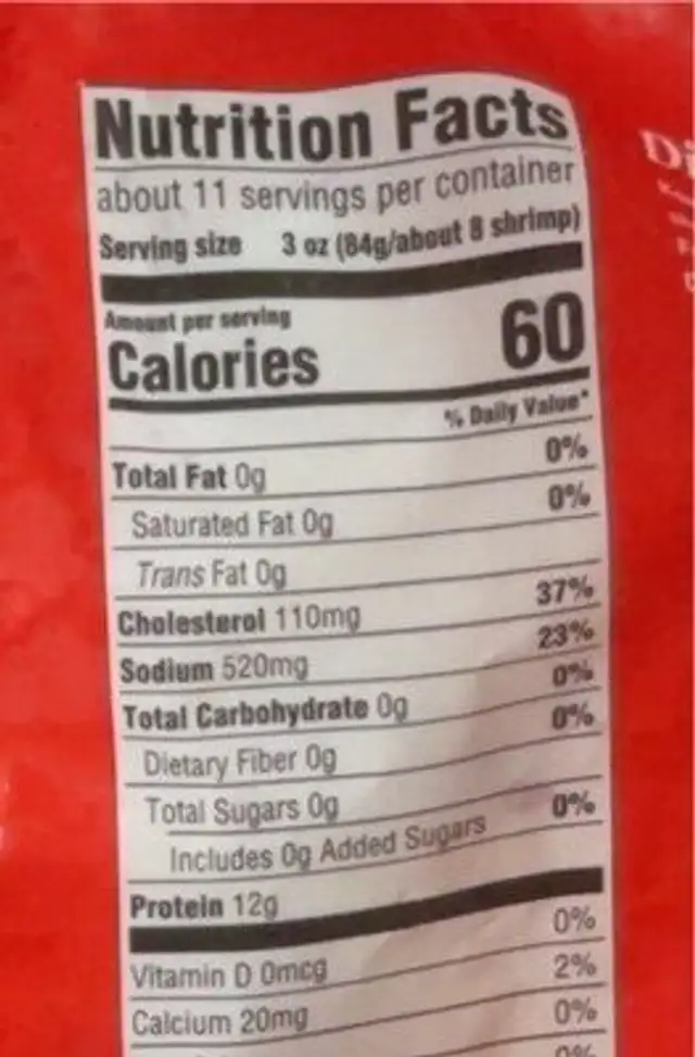 Good and gather large cooked shrimp nutrition facts table