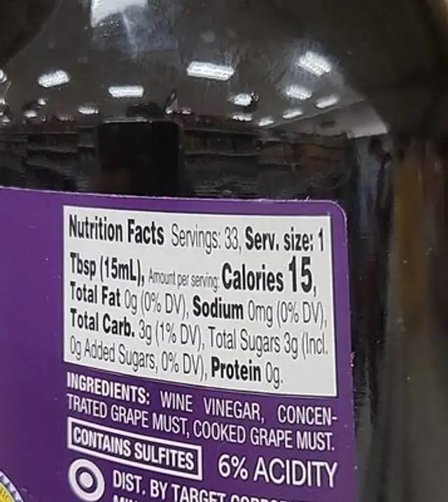 Good and gather balsamic vinegar nutrition facts table
