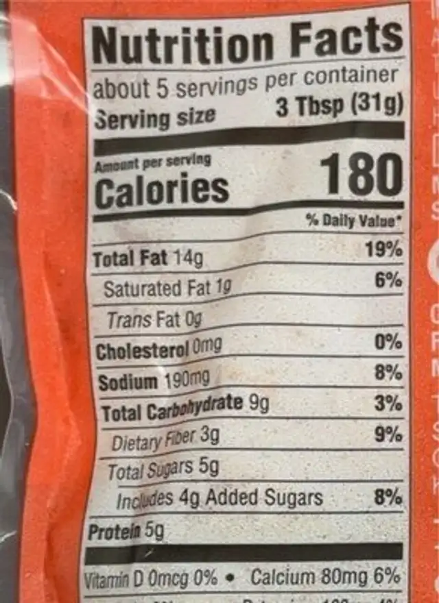 Honey roasted chipotle almonds nutrition facts table