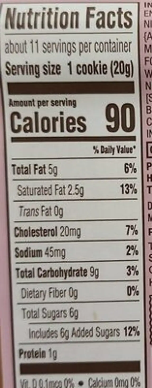 Strawberry cheesecake nutrition facts table