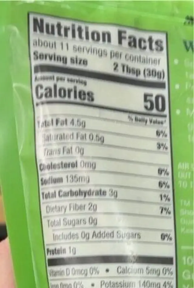 Good & gather squeezable guacamole nutrition facts table