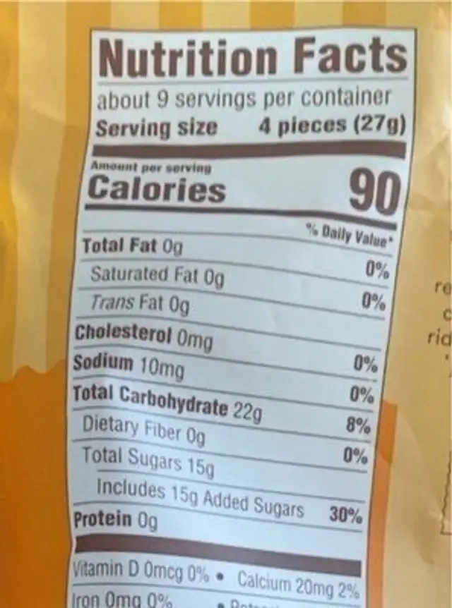 sour orange jelly punpkin candy nutrition facts table