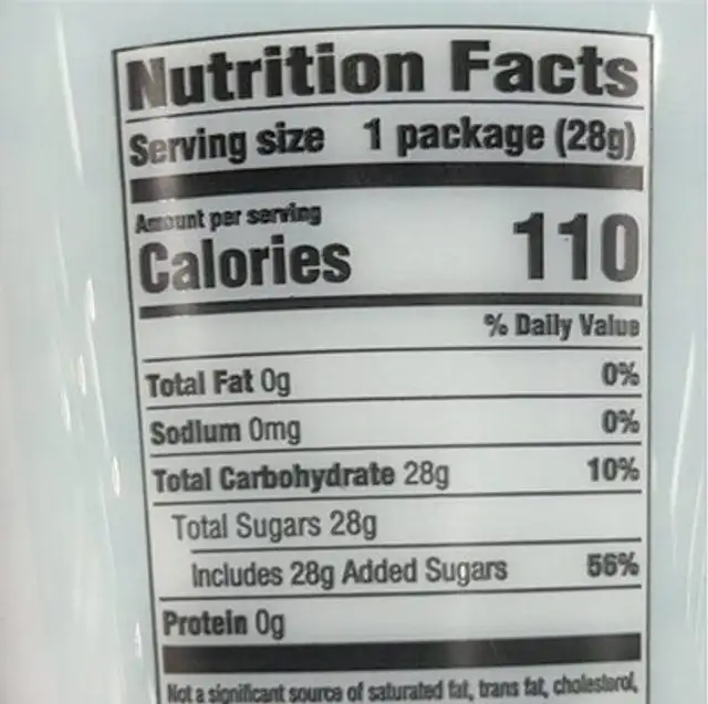 Blue raspberry cotton candy nutrition facts table