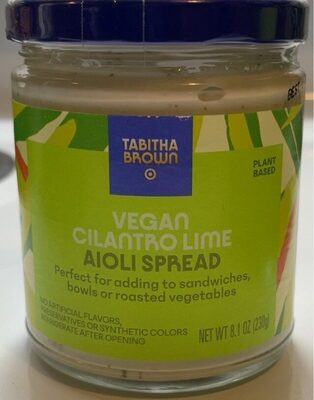 Vegan cilantro lime aioli spread front packaging
