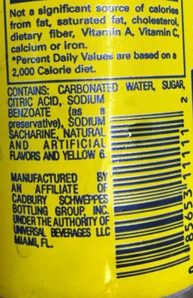 Fruit champagne ingredients label