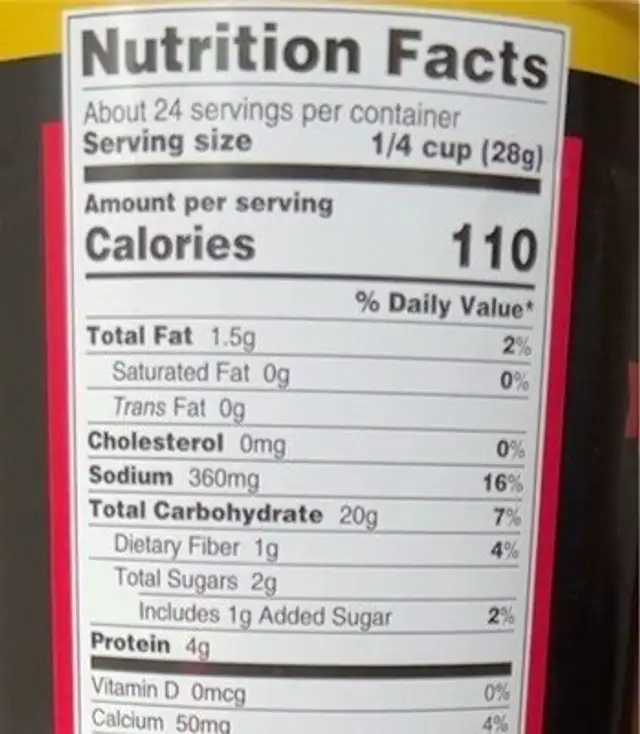 Italian Seasoned Bread Crumbs nutrition facts table