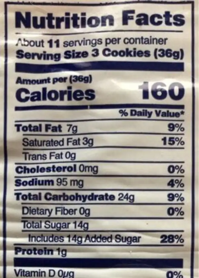 Abimar Foods nutrition facts table