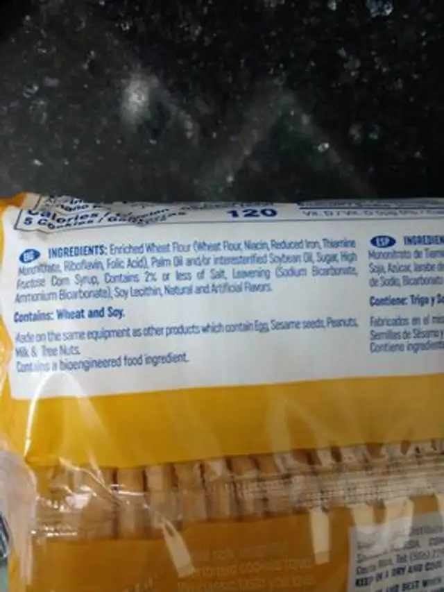 Butter rings ingredients label