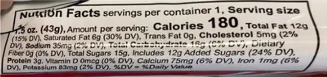 Roasted Almond nutrition facts table